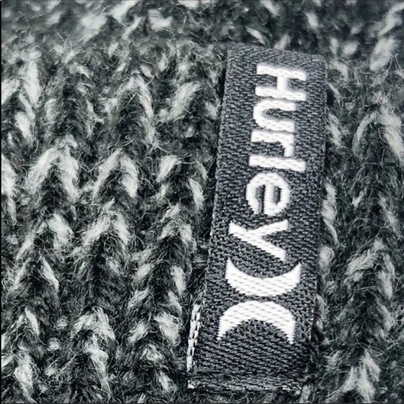 Hurley Unisex Max Cuff Slouchy 2.0 Knit Black Gray Beanie Winter Space Dye - Picture 4 of 11